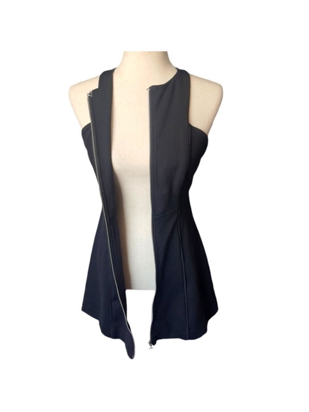 FP Black Zip Halter Dress Ladies XS Open Back Mini - Picture 3 of 10